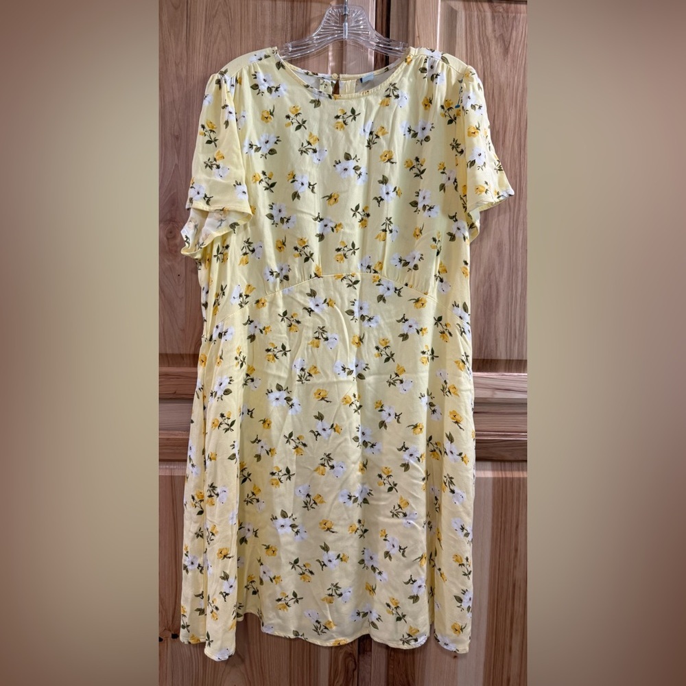 Old Navy Yellow Floral Cottagecore Farmhouse Coastal Cowgirl Mini Dress Babydoll
